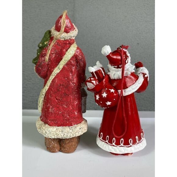 Vintage Late ’80s-Early ’90s Santa Claus Ornament Lot (Set of 2) Crackle Finish - Picture 10 of 10